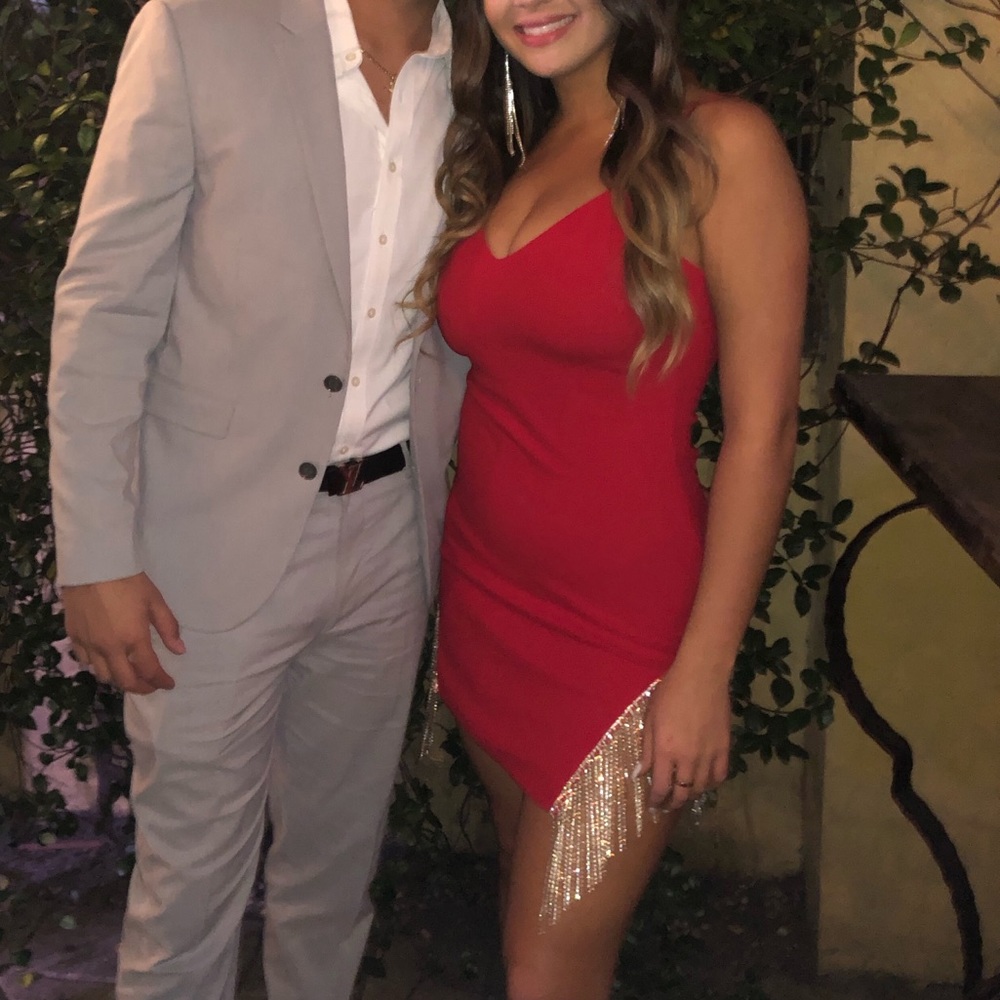 Red tassel dress